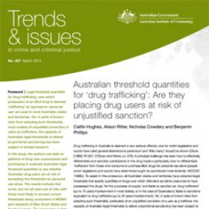 Australian threshold quantities for drug trafficking