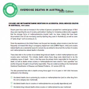 image - Cocainea And Meth Overdose Deaths In Australia 2002 Edition