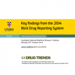 Key findings from the 2014 Illicit Drug Reporting System (IDRS). 