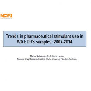 Trends in pharmaceutical stimulant use in WA EDRS samples: 2007-2014