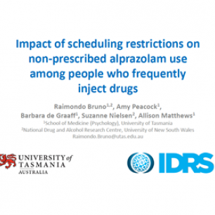The impact of scheduling restrictions on non-prescribed alprazolam use among people who frequently inject drugs.
