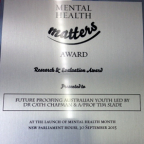 Image - Mental Health Research award for Cath Chapman and Tim Slade